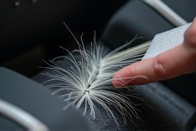 Primo piano di pulizia dettagliata auto